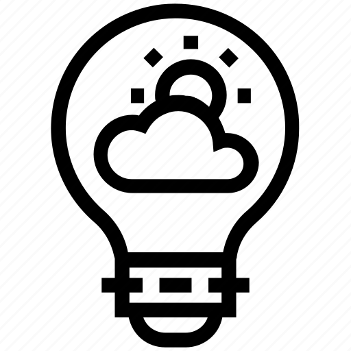 Brightness, bulb, cloud & sun, energy, idea, light, light bulb icon - Download on Iconfinder