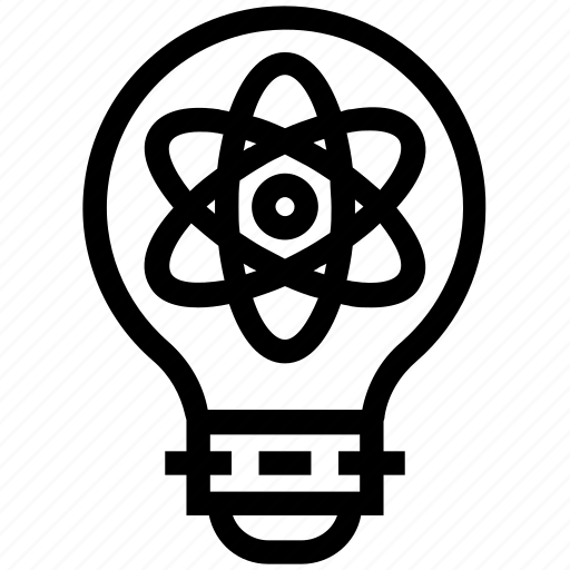 Atom, bulb, energy, idea, laboratory, light, light bulb icon - Download on Iconfinder
