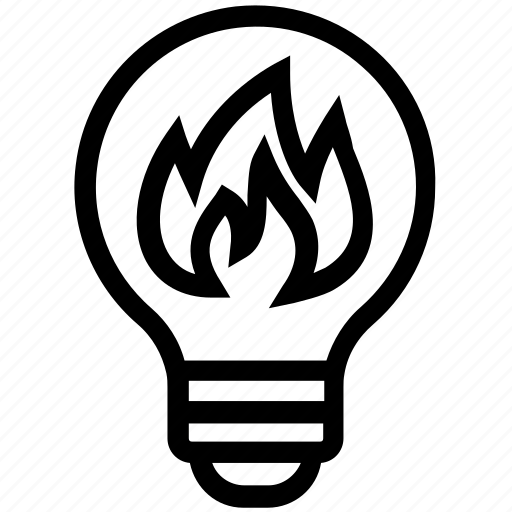 Bulb, energy, fire, flame, idea, light, light bulb icon - Download on Iconfinder