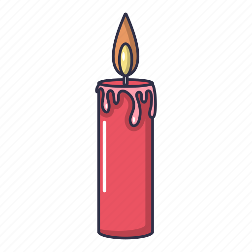 Candle, cartoon, decoration, fire, flame, light, object icon - Download on Iconfinder