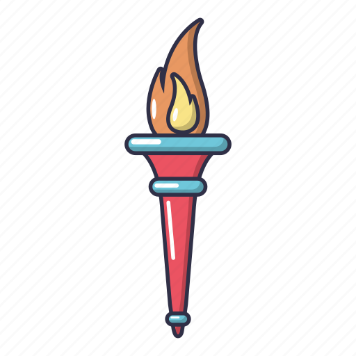 Achievement, bright, cartoon, fire, flame, object, torch icon - Download on Iconfinder