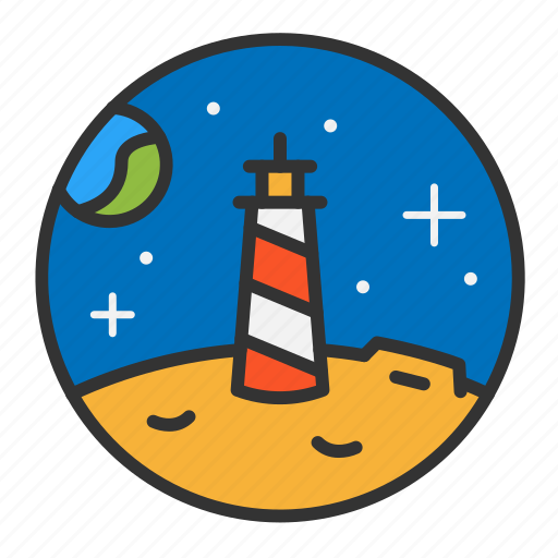 Earth, light, lighthouse, moon, ocean, sea, space icon - Download on Iconfinder