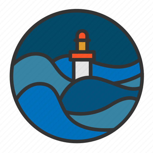 Light, lighthouse, ocean, sea, wave icon - Download on Iconfinder