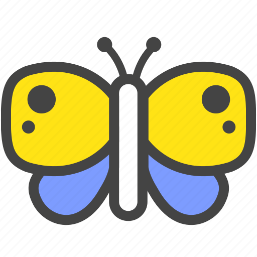 Blue, bug, butterfly, insect, nature, yellow icon - Download on Iconfinder