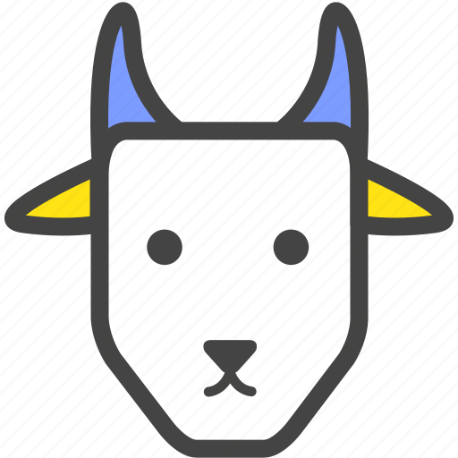 Billy goat, blue, farm, goat, nanny goat, nature, yellow icon - Download on Iconfinder