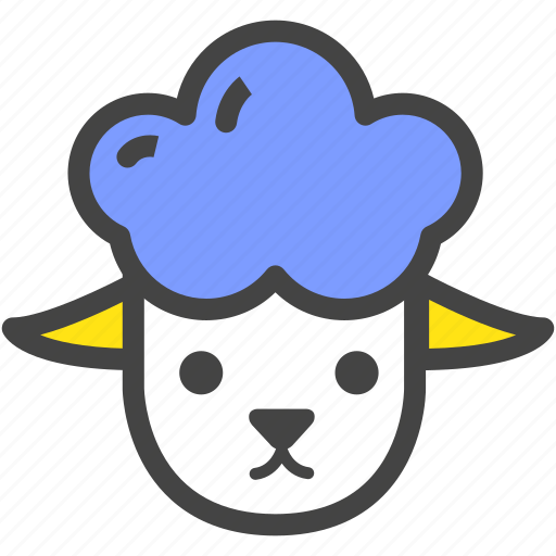 Blue, farm, lamb, nature, ram, sheep, yellow icon - Download on Iconfinder
