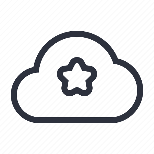 Cloud, computing, data, favourite, line, network, star icon - Download on Iconfinder