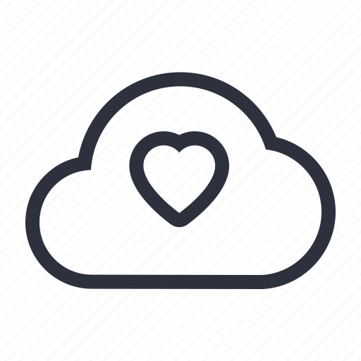 Cloud, computing, data, hearth, line, love, network icon - Download on Iconfinder