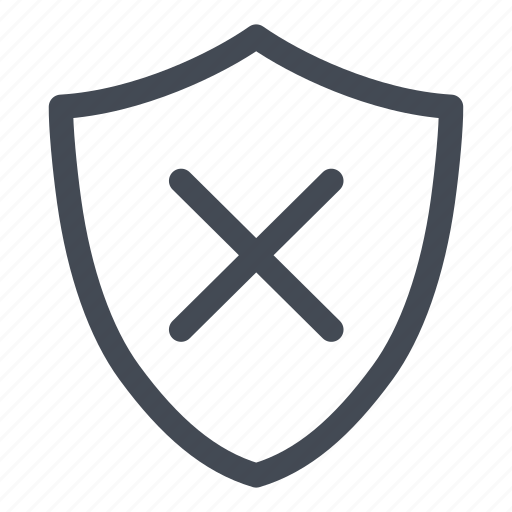 Cross, danger, secure, security, shield icon - Download on Iconfinder