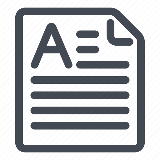 A, article, beginning, document, text icon - Download on Iconfinder
