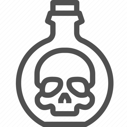 Flask, glass, laboratory, poison, science, skull, warning icon - Download on Iconfinder