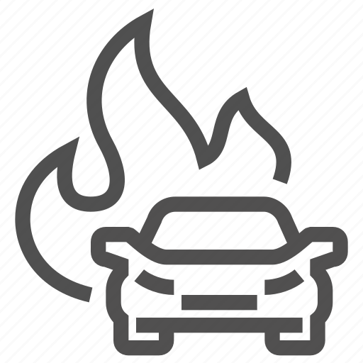 Arson, car, crime, criminal, fire-raising, incendiarism icon - Download on Iconfinder
