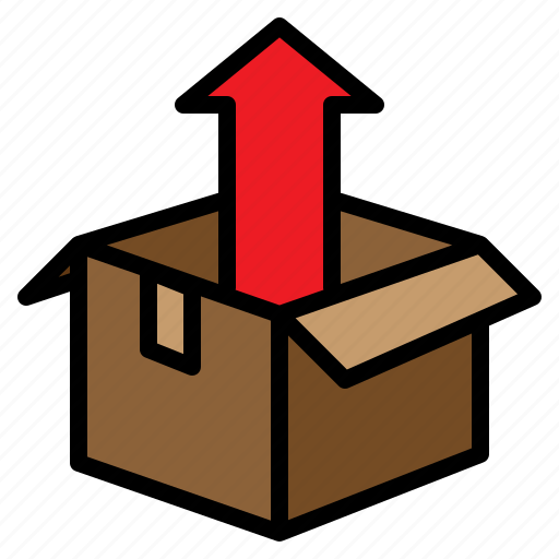 Arrow, box, boxing, package, packaging, parcel, unpack icon - Download on Iconfinder