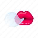lips, mouth, love, sex, kiss, valentine day, romantic, chew, bubble