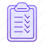 list, checklist, choice, clipboard, form, mark, note, paper, file 