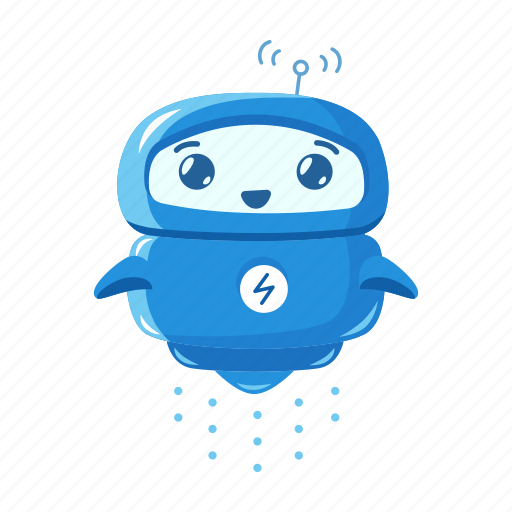 Blue, robot, fly, funny, little icon - Download on Iconfinder