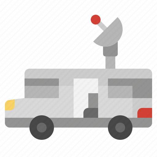 Automobile, communications, news, reporter, satellite, transportation icon - Download on Iconfinder