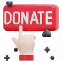 donate, button, charity, give, support, hand, finger, illustration