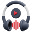 headphone, video, play, button, headset, music, broadcasting, illustration