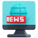 live, news, broadcast, monitor, computer, report, illustration