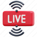 live, streaming, stream, button, wifi, wireless, illustration