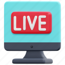 monitor, computer, live, stream, streaming, entertainment, screen, illustration