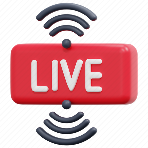 Live, streaming, stream, button, wifi, wireless, illustration icon - Download on Iconfinder