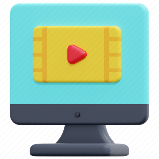 Video, computer, desktop, live, stream, play, movie icon - Download on Iconfinder