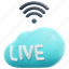 cloud, live, stream, webinar, podcast, broadcast, now, illustration 