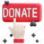 donate, button, charity, give, support, hand, finger, illustration 