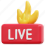 live, fire, streaming, flame, stream, news, hot, illustration 