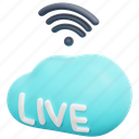 cloud, live, stream, webinar, podcast, broadcast, now, object 