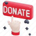 donate, button, charity, give, support, hand, finger, object 