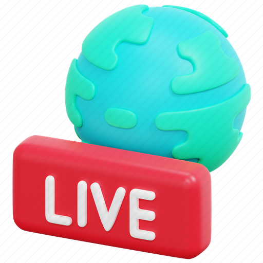 World, earth, live, streaming, communications, news, worldwide 3D illustration - Download on Iconfinder