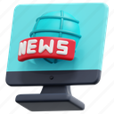 live, news, broadcast, monitor, computer, report, render