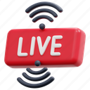 live, streaming, stream, button, wifi, wireless, render 
