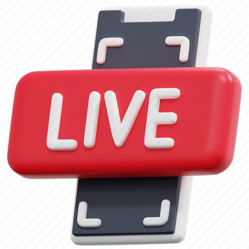 Smartphone, live, stream, broadcast, phone, mobile, announcement 3D illustration - Download on Iconfinder