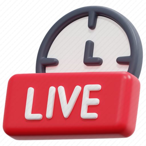 Time, live, stream, broadcast, event, alarm, hour 3D illustration - Download on Iconfinder