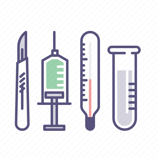 Scalpel, surgery, syringe, thermometer icon - Download on Iconfinder