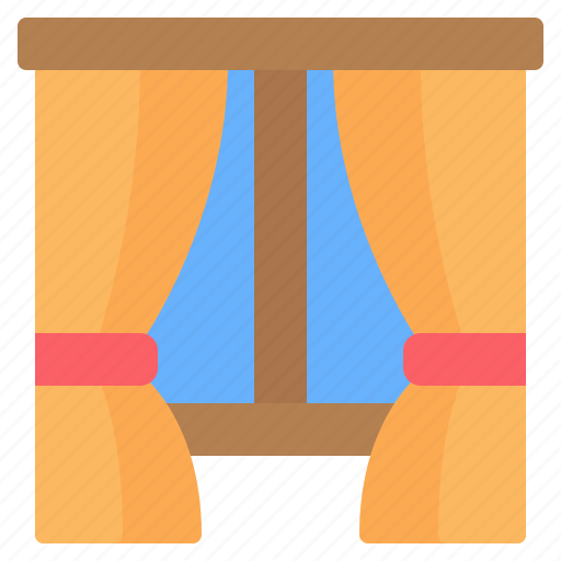 Curtain, blind, drape, window, interior, decoration, living room icon - Download on Iconfinder