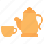 teapot, tea cup, tea set, kettle, cup, mug, kitchenware 