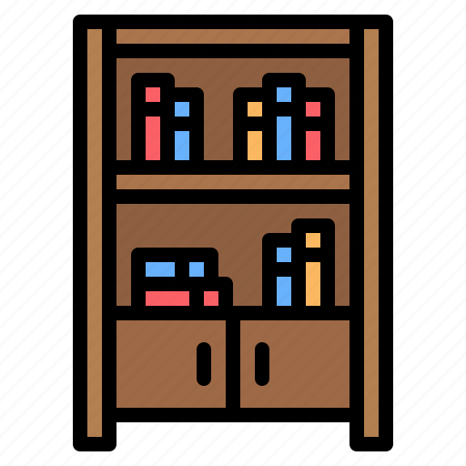 Bookshelf, bookshelves, bookcase, storage, shelves, library, furniture icon - Download on Iconfinder