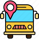 school, bus, learn, ride, schoolbus, location, marker, pin