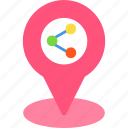 share, connection, media, network, location, marker, pin, pointer