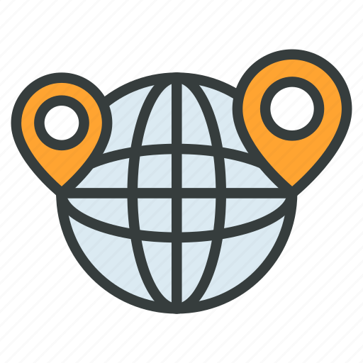 Global, travel, location, route, globe icon - Download on Iconfinder