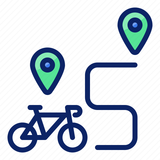 Bicycle, bike, transportation, location, pin, route, gps icon - Download on Iconfinder