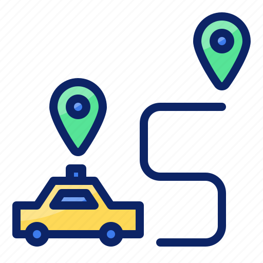 Car, transportation, location, pin, navigation, route, gps icon - Download on Iconfinder