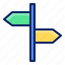 crossroad, location, direction, sign