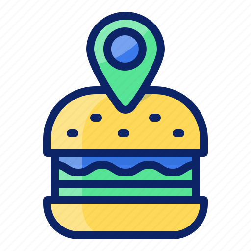 Food, restaurant, location, pin, navigation, gps, burger icon - Download on Iconfinder