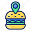 food, restaurant, location, pin, navigation, gps, burger 